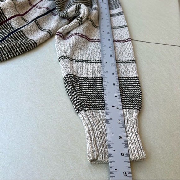 Vintage Gant Sweater Hand Framed Golf Striped Tan Grandpa 100% Cotton Men Size L - Picture 6 of 7
